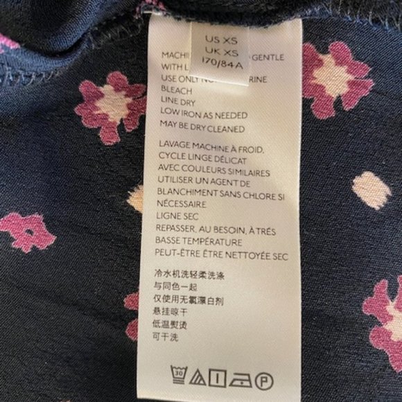 Free People Calico Skies Ruffle Button Down Midi Dress Floral Black/Purple XS - Picture 16 of 16